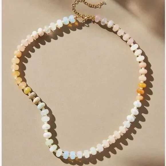 Boho summer beaded necklace S688 - Picture 1 of 3